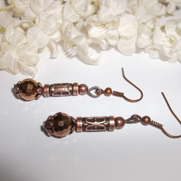 Boho Earrings Copper Jewelry Dangle Drop Gift 6195 - Picture 4 of 8